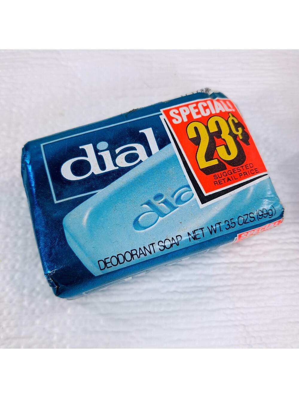 Vintage Dial Deodorant bar Soap Aqua Regular 3.5oz wrapped shiny blue package